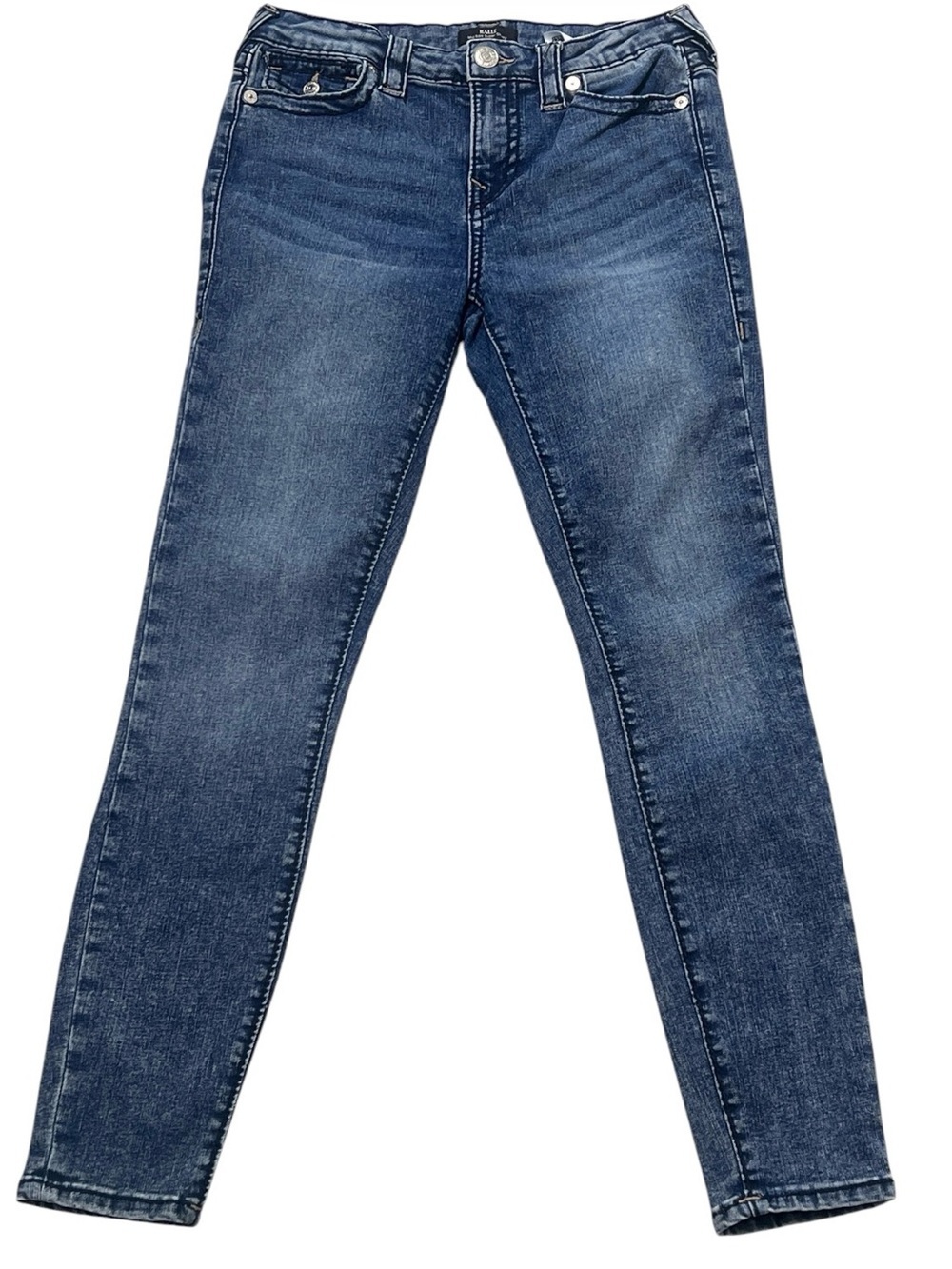 True Religion Halle Women’s Dark Blue Skinny Jeans with Signature Back Pockets - Picture 2 of 5